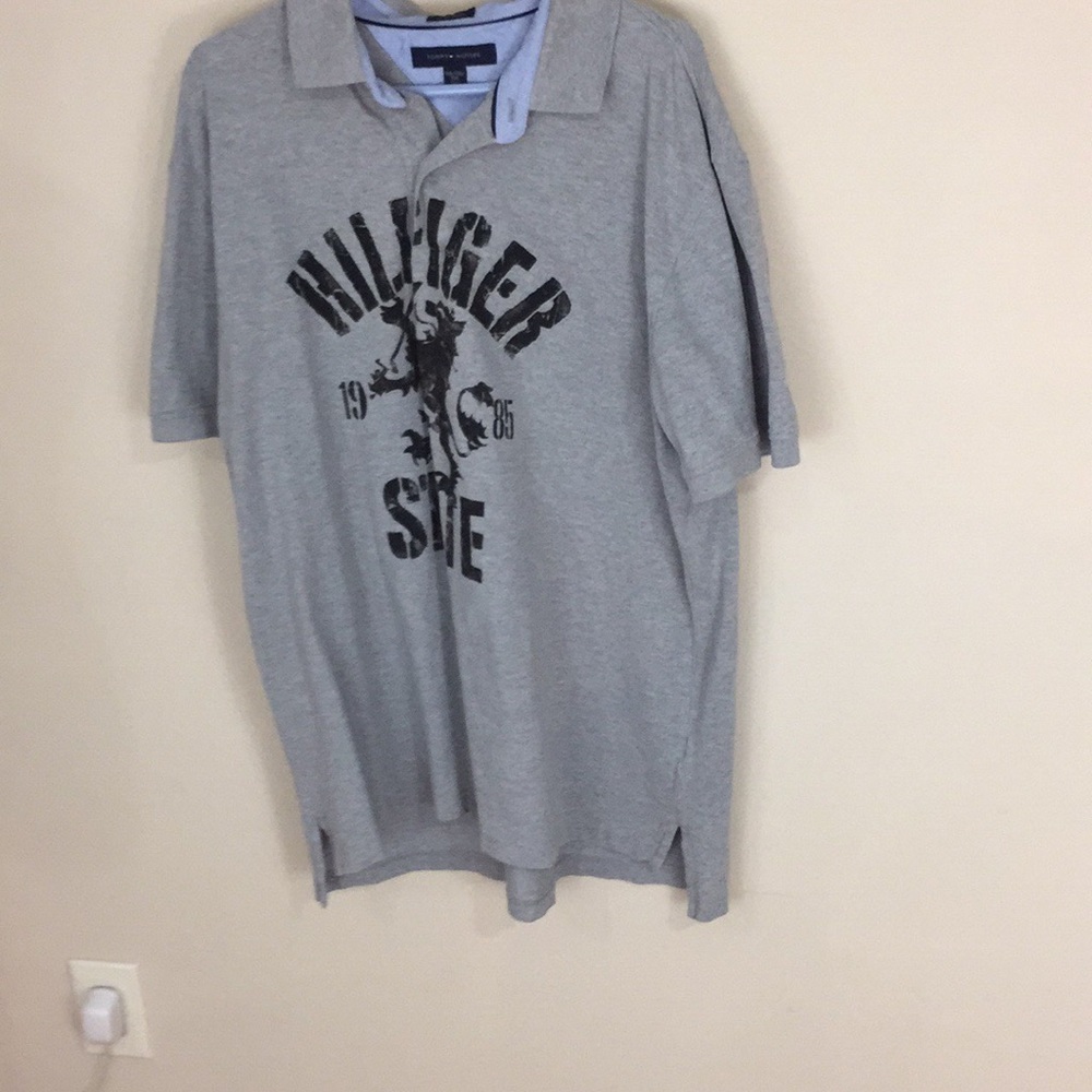 Vintage Tommy Hilfiger State 1995 Gray 100% Cotton Polo Size XXL